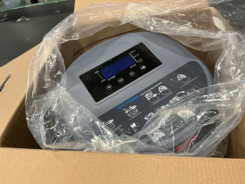 Condition photo showing As Is for Cold Therapy Machine with Programmable Timer, Ice-Machine-for-Knee-After-Surgery, Knee Replacement Recovery Equipment, Cryotherapy Pain Relief w/Compression Pad for Shoulder, Ankle (Dark Grey)