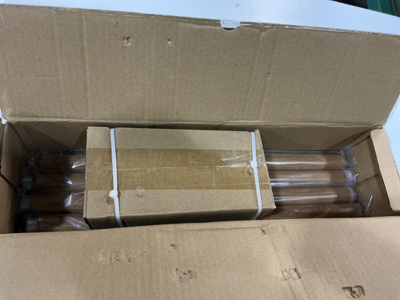 Condition photo showing Good Condition for qdwis imitation natural wood grain curtain rods for windows 48 to 84 inch 1" modern adjustable heavy duty curtain rod boho decorative drapery rods set for living room bedroom rustic outdoor 36'' - 88'' (1 pack) natural wood