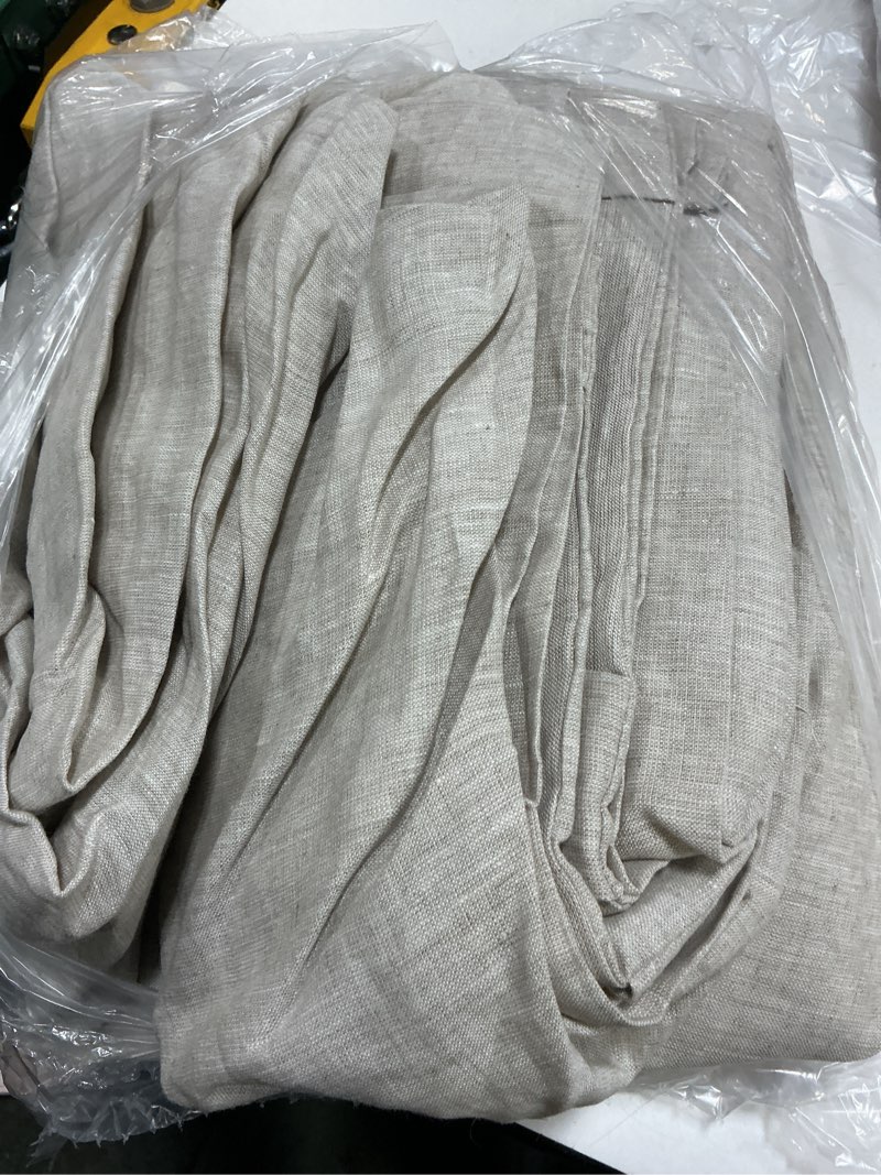 Condition photo showing As Is for european linen true blackout curtain - single panel, 96x108, flax