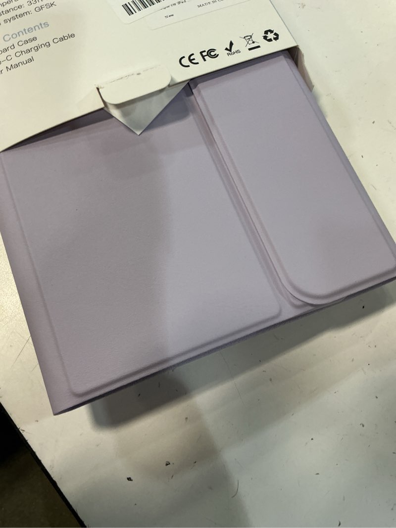 Condition photo showing As Is for cousper for ipad mini 7 keyboard case a17 pro 2024/ipad mini 6 generation case with keyboard 2021 8.3 inch, pencil holder, 7 color backlit detachable keyboard cover for ipad mini 7th/6th gen,purple