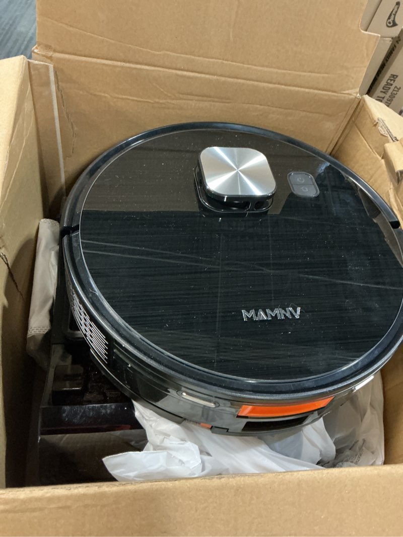 Condition photo showing Good Condition for robot vacuum and mop combo 18000pa suction, robotic vacuum with bagless self-emptying station, lidar navigation, ideal for pet hair, carpet & hard floor, compatible with app/alexa/voice control-red