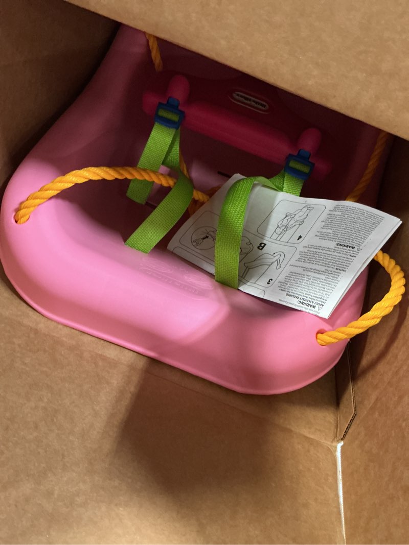 Condition photo showing Good Condition for little tikes snug 'n secure pink swing with adjustable straps, 2-in-1 for baby and toddlers ages 9 months - 4 years,16"d x 16.3"w x 17"h