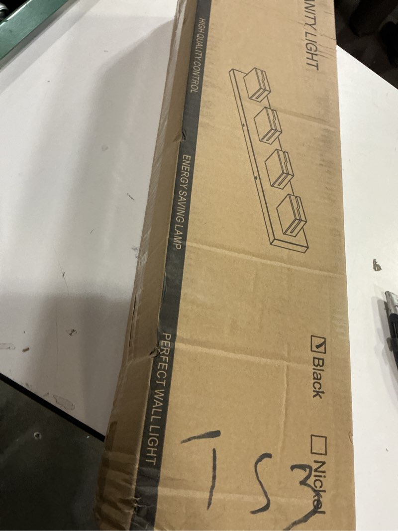 Condition photo showing New/Like New for Merexcint LED Modern Bathroom Vanity Light Fixtures 4-Light, 25.5 inch Dimmable Black Vanity Lights 