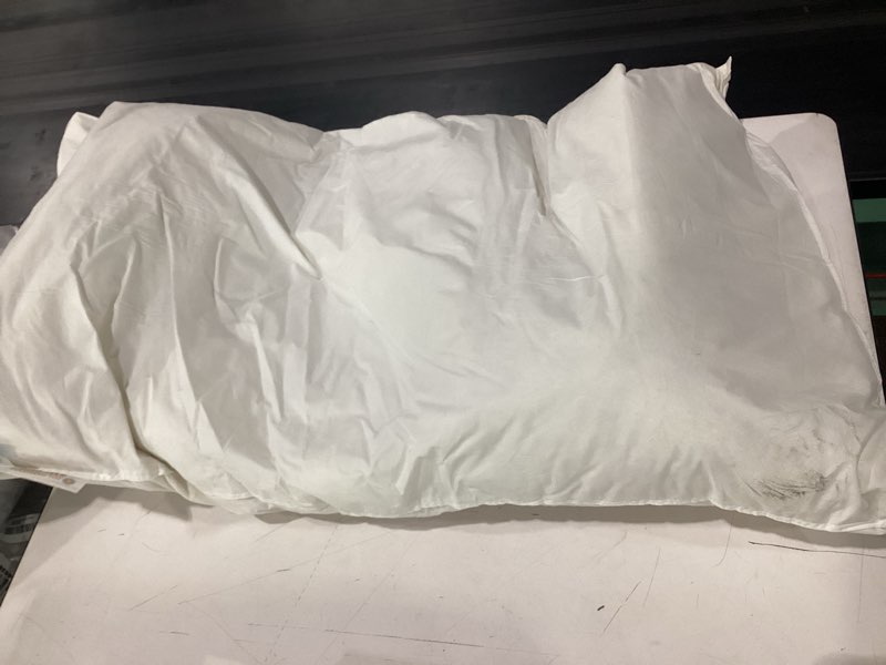 Condition photo showing As Is for luxury goose feather down pillow, 3-chamber 5 star hotel pillow for deep sleep, soft bed pillows for neck pain relief, perfect for side, back sleepers, 100% cotton shell (1 pack,king(20"x36")) white king (1 pack)