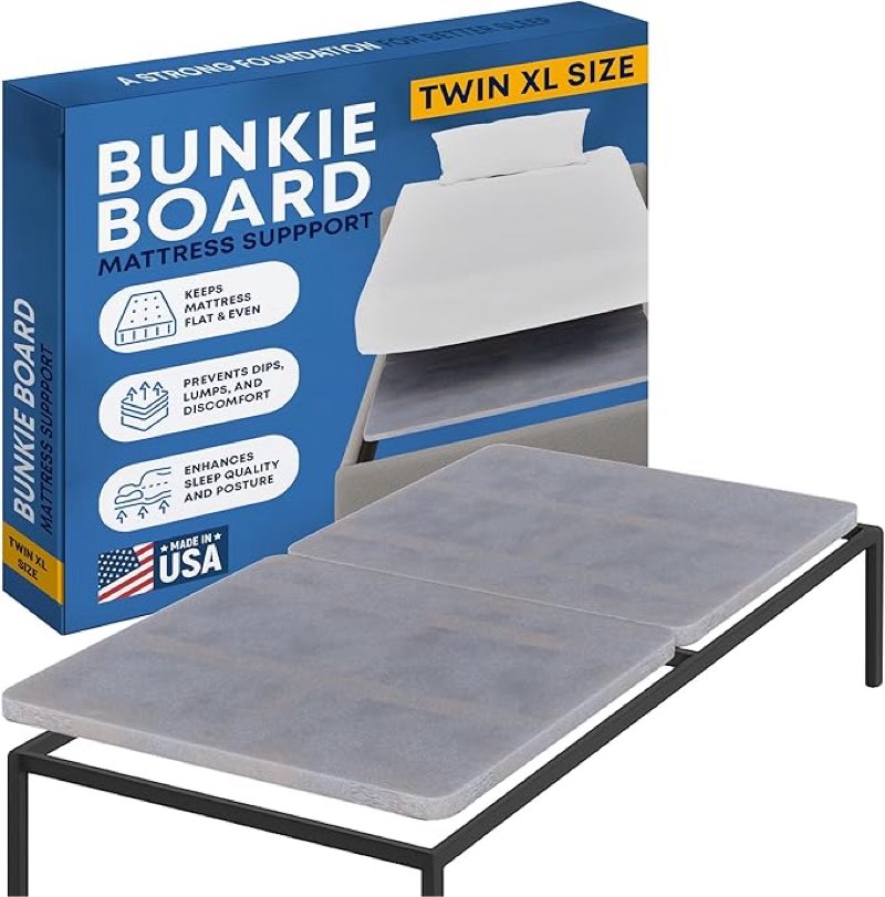 Greaton, Premium 38mm Split Wood Bunkie Board Twin Size Bed Frames - 2-Piece Under Mattress Support Board, Fully Assembled, Fabric Ventilation Cover - Replaces Wooden Slats or Box Spring
