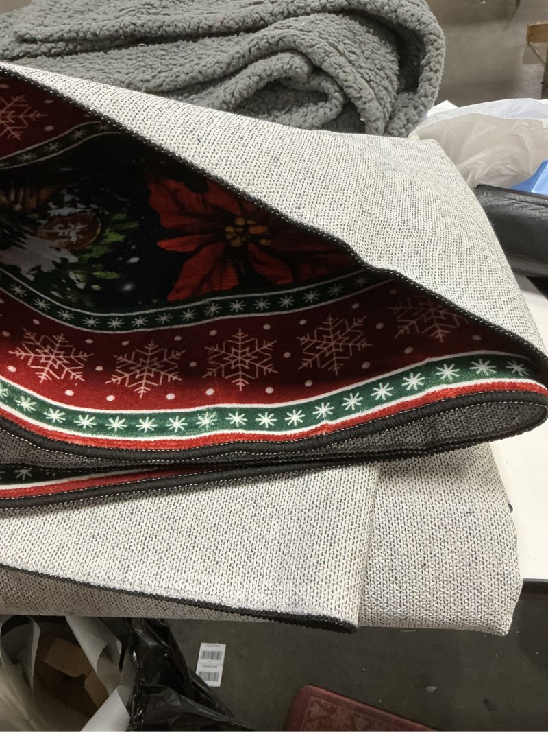 Condition photo showing Good Condition for FRAMICS Christmas Area Rug 2x3 Washable Rug Non Slip, Santa Claus Door Mat Outdoor Indoor, Soft Faux Wool Winter Entryway Rugs Low Pile for Entrance Kitchen Bedroom Home Decor, Christmas Decorations Santa Claus 2' x 3' (Rectangular)