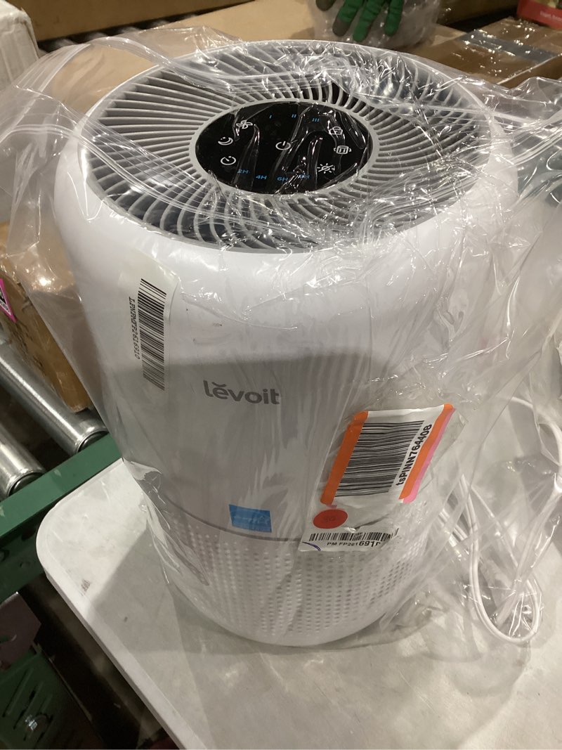 Condition photo showing As Is for LEVOIT Air Purifier for Home Allergens Pet Hair in Bedroom, Covers Up to 1073 ft² by 56W High Torque Motor, AHAM VERIFIDE, 3-in-1 Filter with HEPA Sleep Mode, Remove Dust Smoke Odor, Core300-P, White White Core 300-P 1Pack