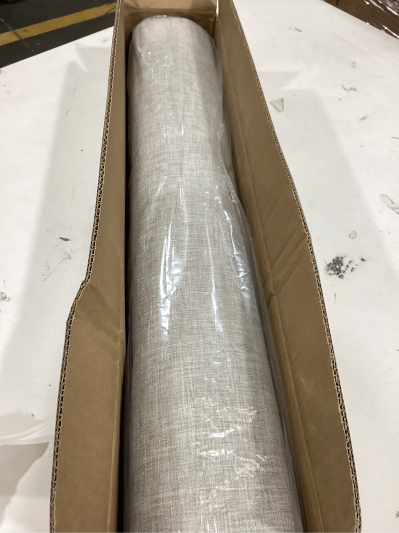 Condition photo showing Good Condition for 4-panel replacement fabric for sliding panel track blinds – 23" w x 96" l – fabric only – pre-attached hook & loop fasteners – trimmable, no bottom rail included, room darkening - grey-white