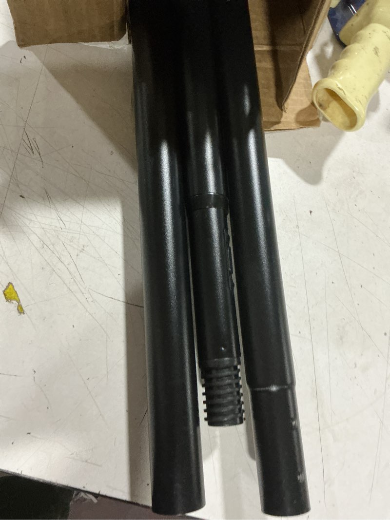 Condition photo showing As Is for outdoor tension rods no drilling curtain patio shower bathroom curtain rod windows heavy duty 40-120 inch adjustable 1.1 inch diameter thick spring no rust 43-120 inches black