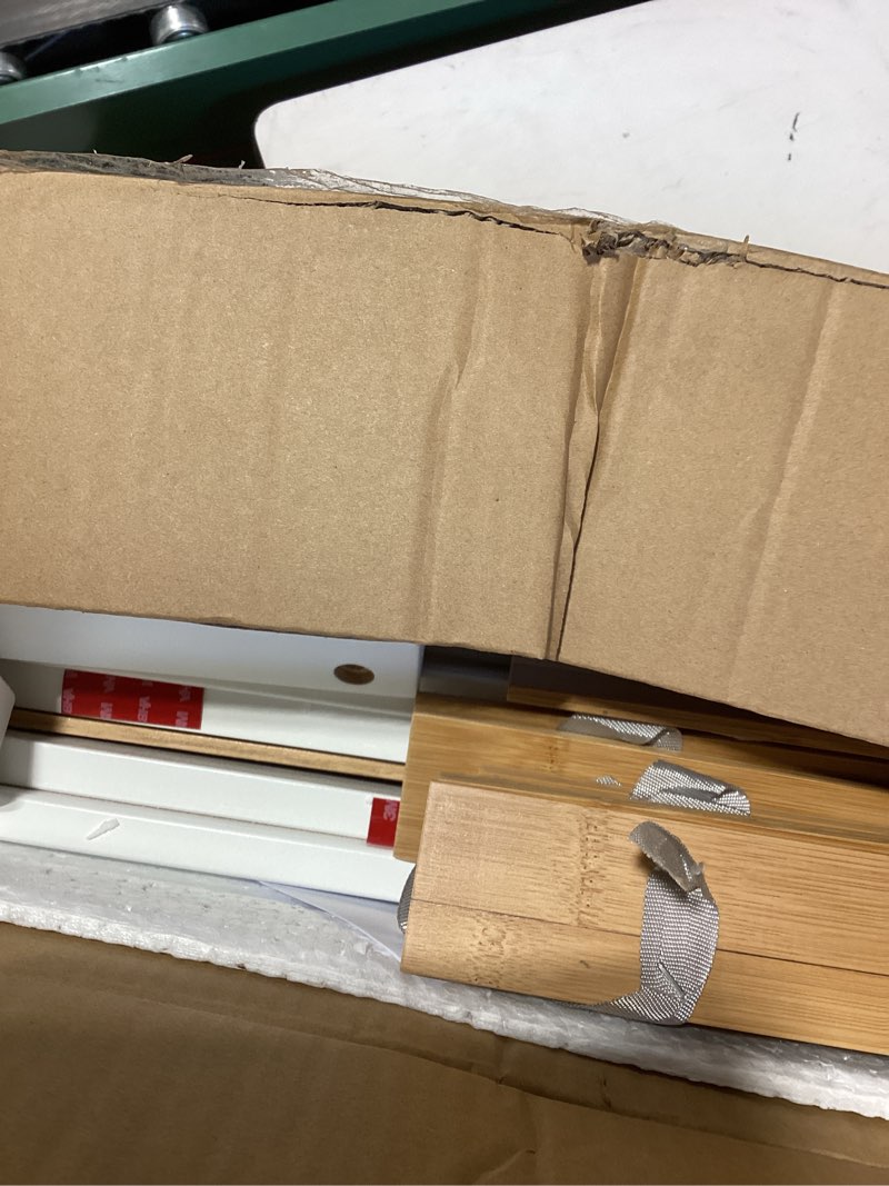 Condition photo showing Good Condition for 14 inch bamboo bed frame – solid wood platform bed frame, strong and stable, with non-slip slats for support, no box spring needed, easy to assemble, noise-free (white, queen with headboard) white with headboard queen with headboard