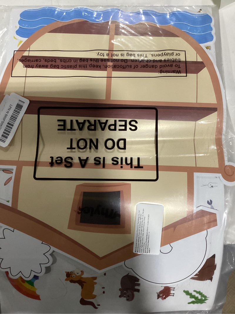 Condition photo showing Good Condition for thyle 12 set giant noah's ark sticker scene kit include backgrounds cardboard and self adhesive animal stickers noah's ark crafts for kids sunday school classroom activities