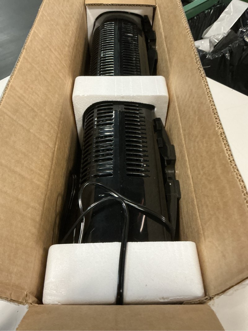 Condition photo showing Good Condition for amazon basics 28" 60-degree oscillating tower fan for bedroom, living room, office, with 3 speeds, intuitive mechanical control, black, 35w, 27.8"h x 9.4"d x 9.4"w 28" - mechanical control