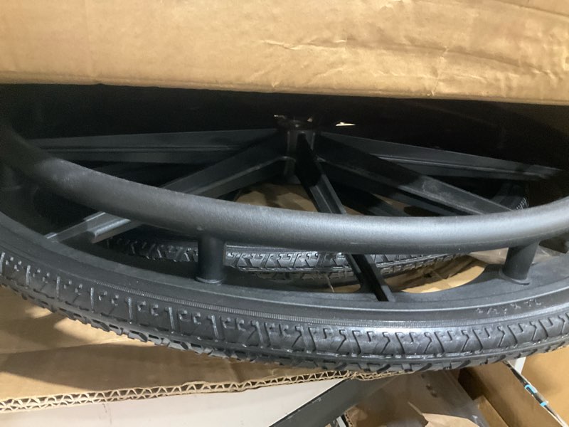 Condition photo showing As Is for (1pr,black) wheelchair rear wheel replacement 24x1"wheel,rear wheel assembly for 16-18-20 inch wheelchairs, replacement parts (24 * 13/8(2count)) 24*13/8(2count)