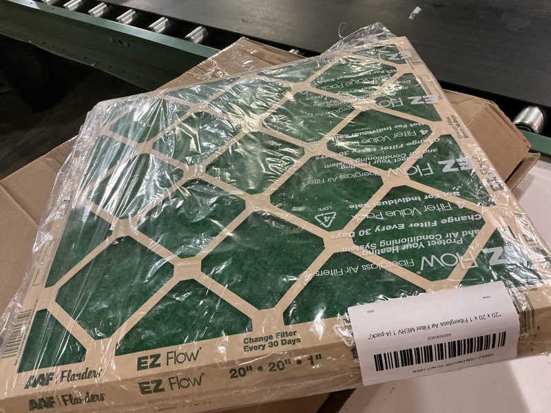 Condition photo showing Good Condition for "20 x 20 x 1 Fiberglass Air Filter MERV 1 (4-pack)"