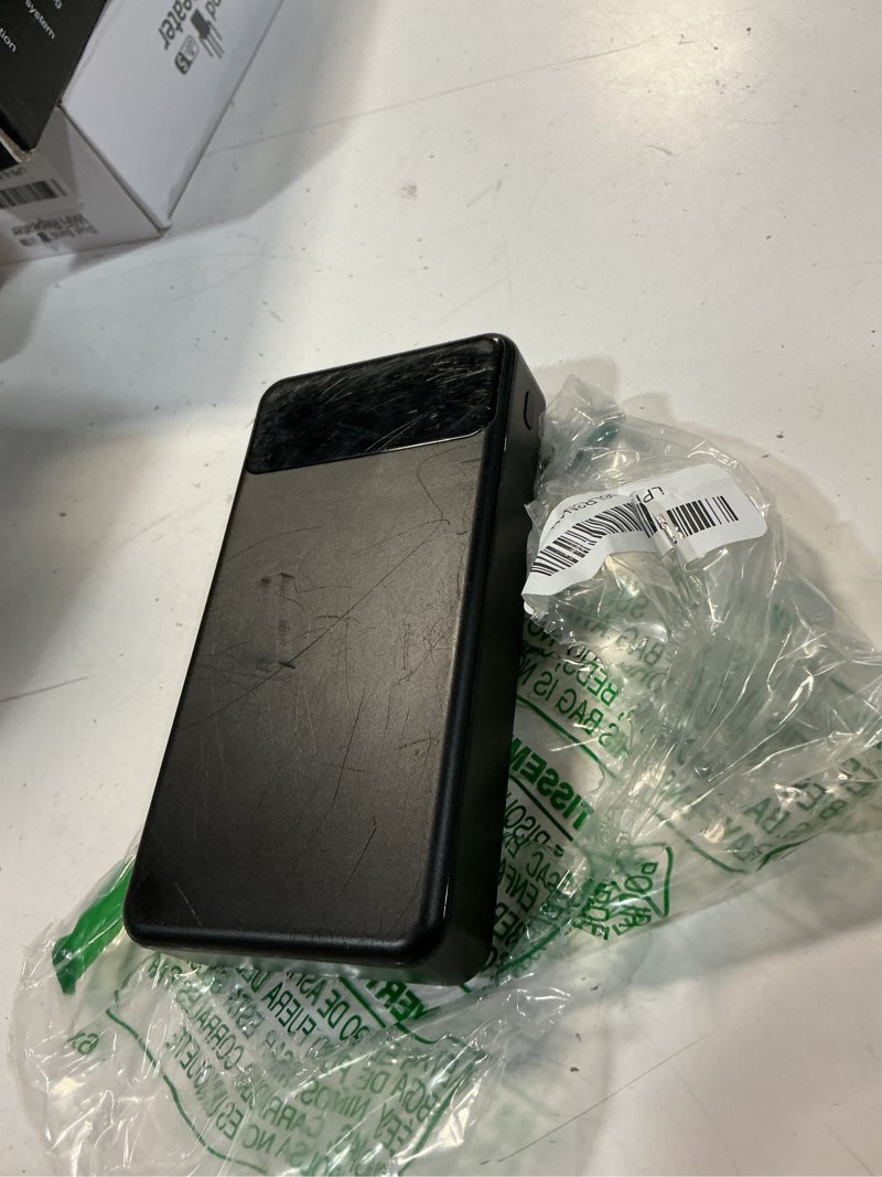 Condition photo showing As Is for lilio portable charger power bank?60,000mah battery pack, 22.5w power bank fast charging with usb cable, phone charger for iphone 17/16/15/14/13 all series/samsung/android, camping essentials, black