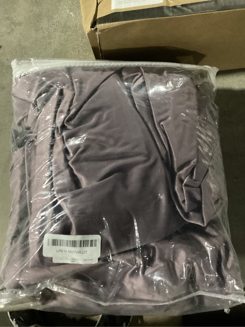 Condition photo showing Good Condition for JIUZHEN Velvet Curtains 96 inches - Room Darkening Thermal Insualted Super Soft Velvet Textured Grommet Drapes for Living Room/Bedroom, 52W x 96L, Set of 2 with Tiebacks, Lavender 52"W x 96"L (Pack of 2) Lavender