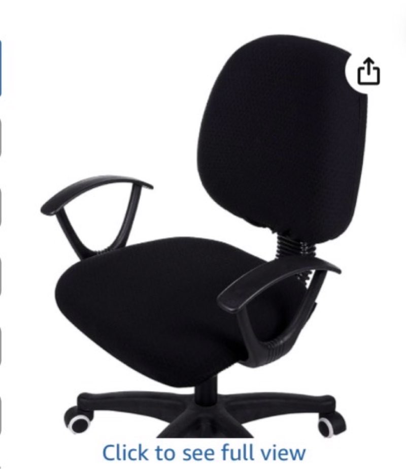 Smiry Stretch Jacquard Office Computer Chair Covers, Removable Washable Universal Desk Rotating Chair Slipcovers Protector, Seat + Backrest Cover, Black(similar)
