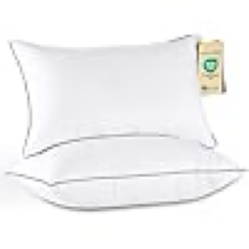 JOLLYVOGUE Pillows Queen Size Set of 2, Medium Supportive Bed Pillows with Super Soft Down Alternative Fill, Luxury Fluffy Hotel Quality for Side, Back, and Stomach Sleepers