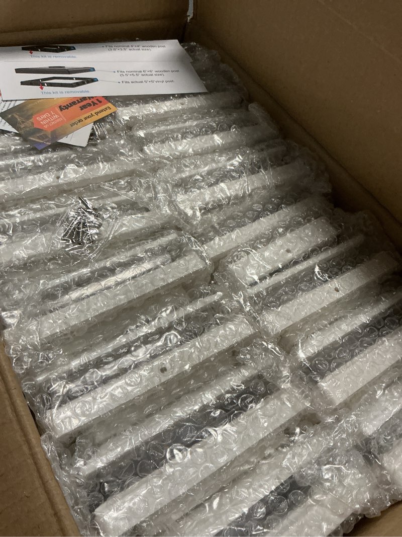 Condition photo showing Good Condition for aponuo 16 pack solar post cap lights, 2 modes(warm/cool light) outdoor waterproof fence post solar lights, solar powered garden, patio, deck decor for 4x4, 5x5, 5.5x5.5 wood & vinyl posts, white white 16 pack