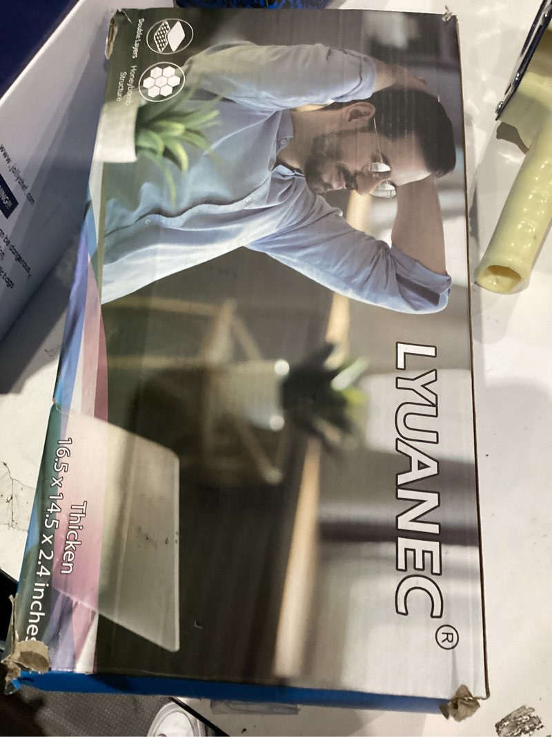 Condition photo showing As Is for Gel Seat Cushion for Long Sitting - 16.5" x 14.5" x 2.4" (Extra Thick?Soft) Gel Cushion for People Over 185 lbs, Pressure Relief Cushion for Office Chair, Egg Cushions for Wheelchair, Gel Pad for Car Thicken Size Blue Gel