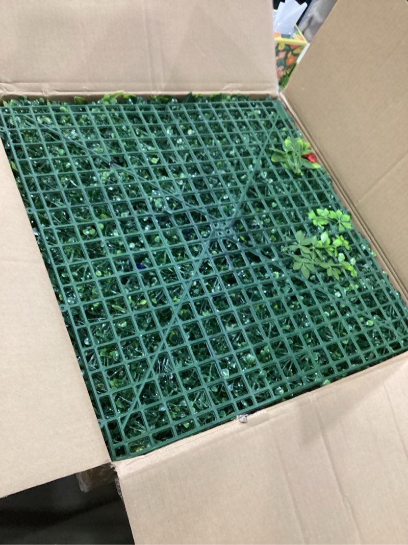 Condition photo showing New/Like New for 6pcs 20''x20'' Grass Wall Panels, Artificial Hedge Panels Greenery Wall, UV Protected Faux Grass Backdrop Privacy Fence Screen, Greenery Wall for Outdoor Indoor Garden Birthday Wedding Decor