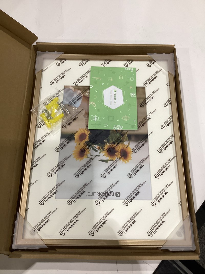 Condition photo showing New/Like New for 4x6 metal picture frame with mat for 3.5x5 photo, antique brass | aluminum photo frame 4 by 6 wall or tabletop display vertical horizontal hanging for home office gallery wall decor, 1 pack antique brass 4x6 1