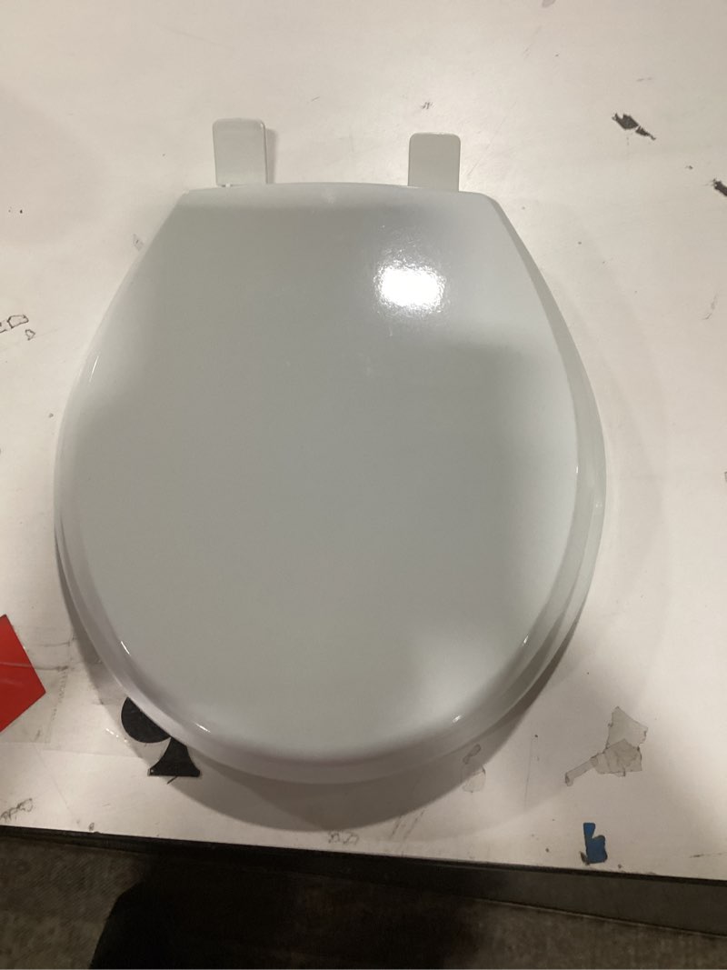 Condition photo showing Good Condition for Mayfair Cassel Slow Close Toilet Seat, Easy Clean, Non Slip Premium Wood Seat, Easy Install, Made in USA, Round, White Round 1 - Toilet Seat