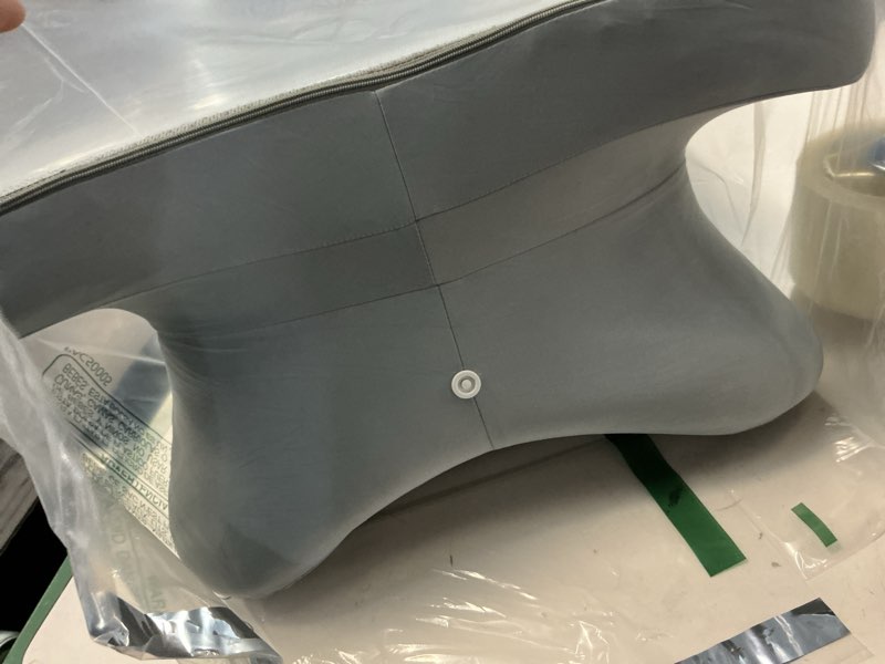 Condition photo showing As Is for TAOMYTA TAOMYTAErgonomic 27° Memory Foam Support Pillow, Back and Shoulder Pressure Relief Cushion for Reading, Lounging, and Home Relaxation (Grey)