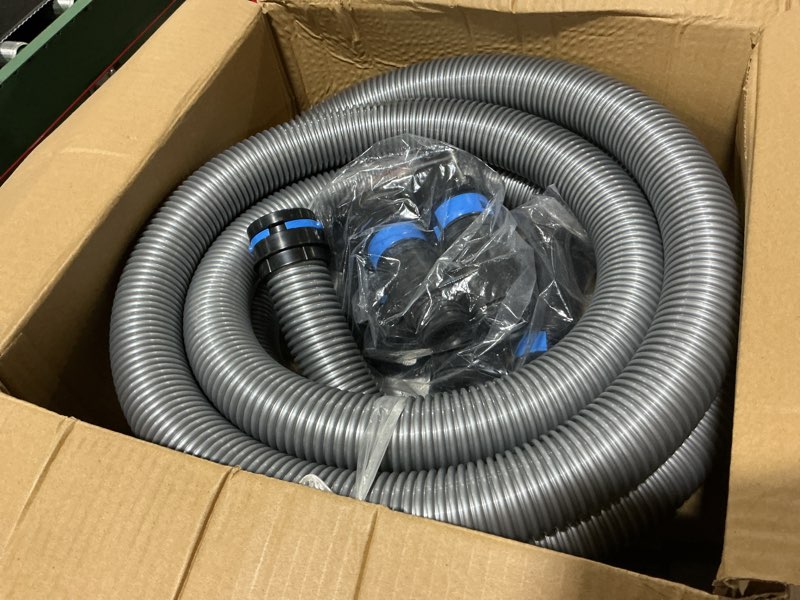 Condition photo showing New/Like New for 16ft shop vac hose extension,commercial dust collection hose kit,1-1/4 diameter tpe vacuum hose with 6 adapters for vacuums system,compatible with woodworking power tool and sander by tomoon 16ft gray