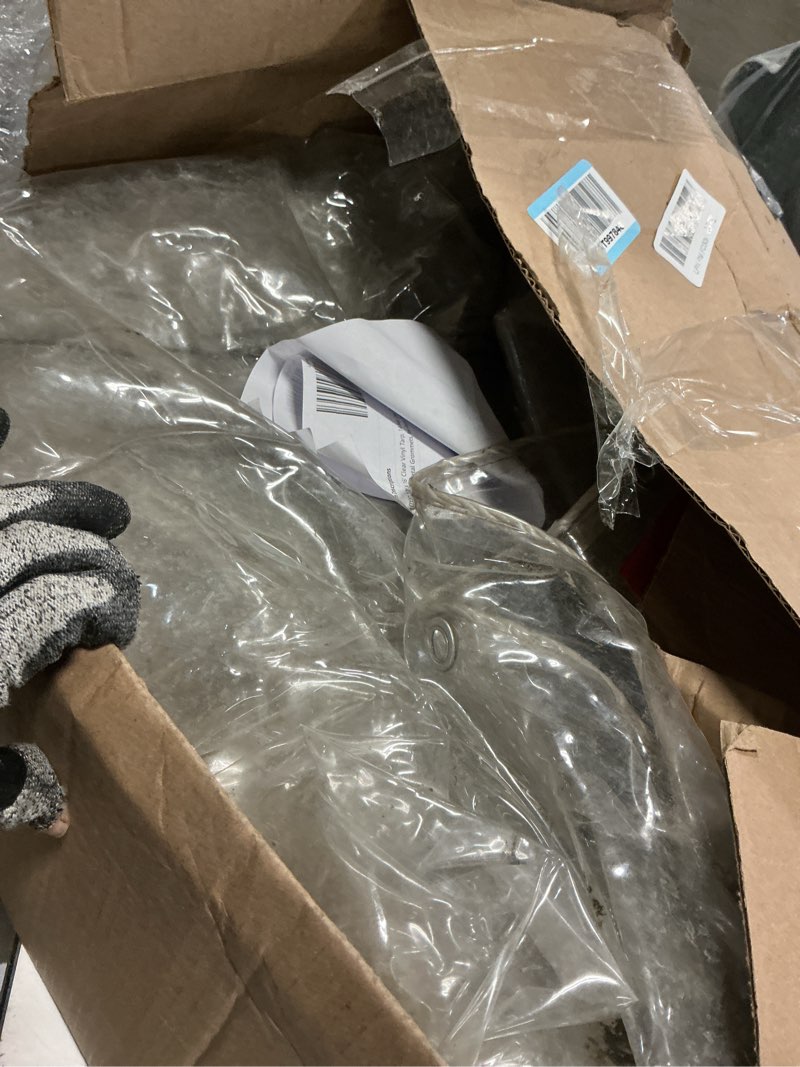 Condition photo showing As Is for 12' X 16' Clear Vinyl Tarp, 14 Mil Clear Tarps Heavy Duty Water Resistant, 400g/m² Thickened Tear Resistant with Metal Grommets, for Patio Porch and Garden Chicken Coop
