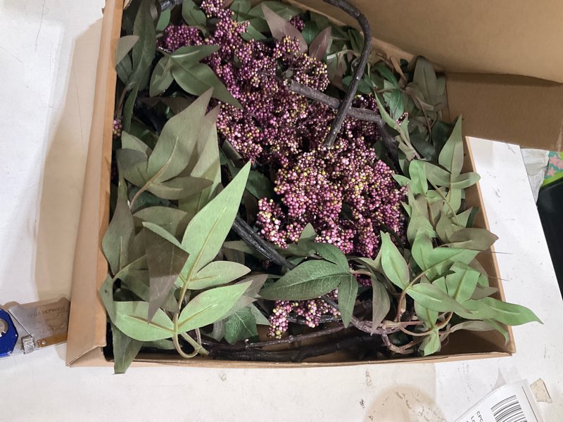 Condition photo showing Good Condition for zeyune 3 pcs 35 inch faux berry stem for vase fall decor artificial nandina branches picks fake realistic sedum stem spray for wedding holiday seasonal farmhouse mantel harvest diy home decor 35 inch dusty plum 3