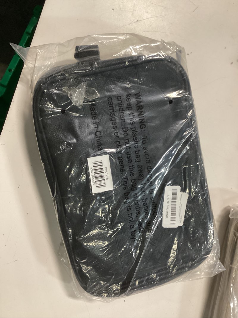 Condition photo showing New/Like New for Tallit and Tefillin Faux Leather Prayer Travel Tote Bag Rain Proof Carry Handle And shoulder strap Large 12.5X8.5X5.25 inches Black and Black Embroidery