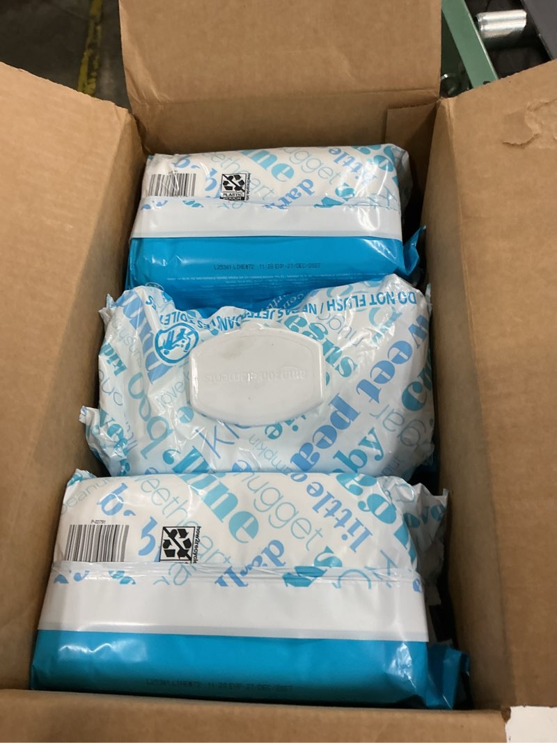 Condition photo showing As Is for amazon elements baby wipes, unscented, 810 count, flip-top packs