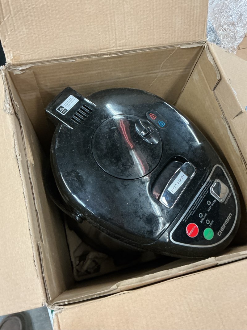 Condition photo showing As Is for Chefman Electric Hot Water Pot Urn w/Auto & Manual Dispense Buttons, Safety Lock, Instant Heating for Coffee & Tea, Auto-Shutoff & Boil Dry Protection, Insulated Stainless Steel, 3.6L/3.8 Qt/20+ Cups 3.8 Quarts Hot Water Pot