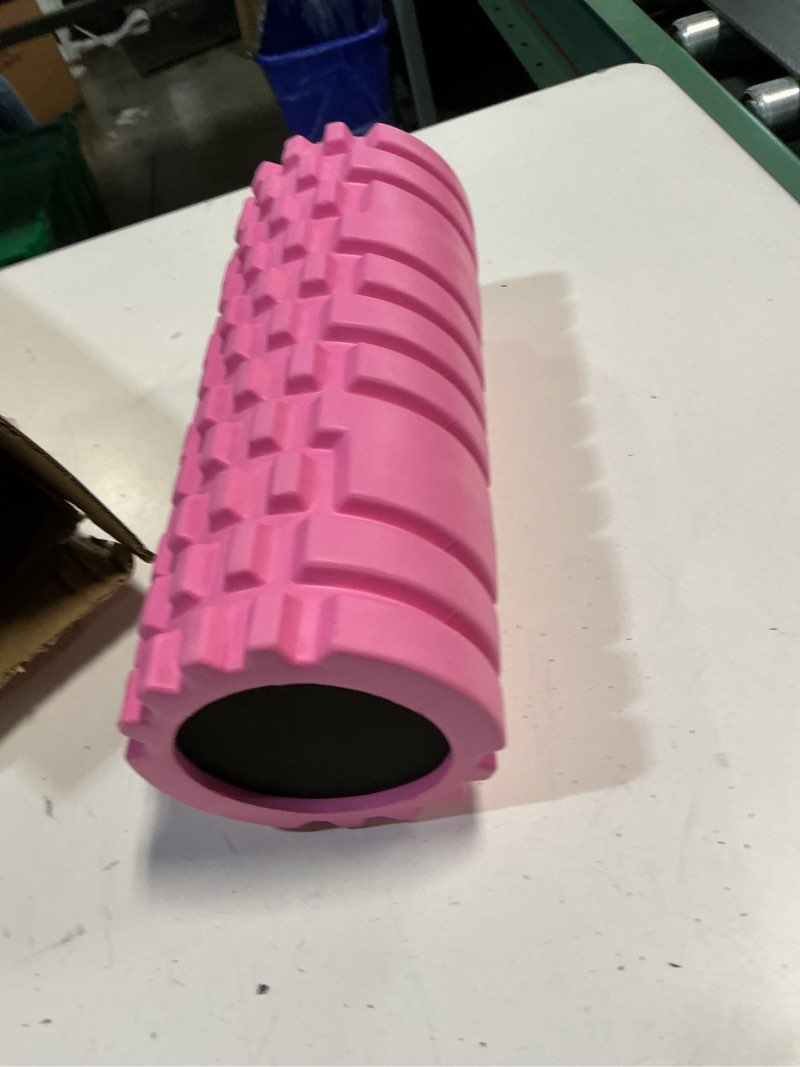 Condition photo showing As Is for foam roller with detachable stand, 18" deep tissue massage roller, beginner-friendly support design for muscle recovery, home workout & fitness - black black 18-inch