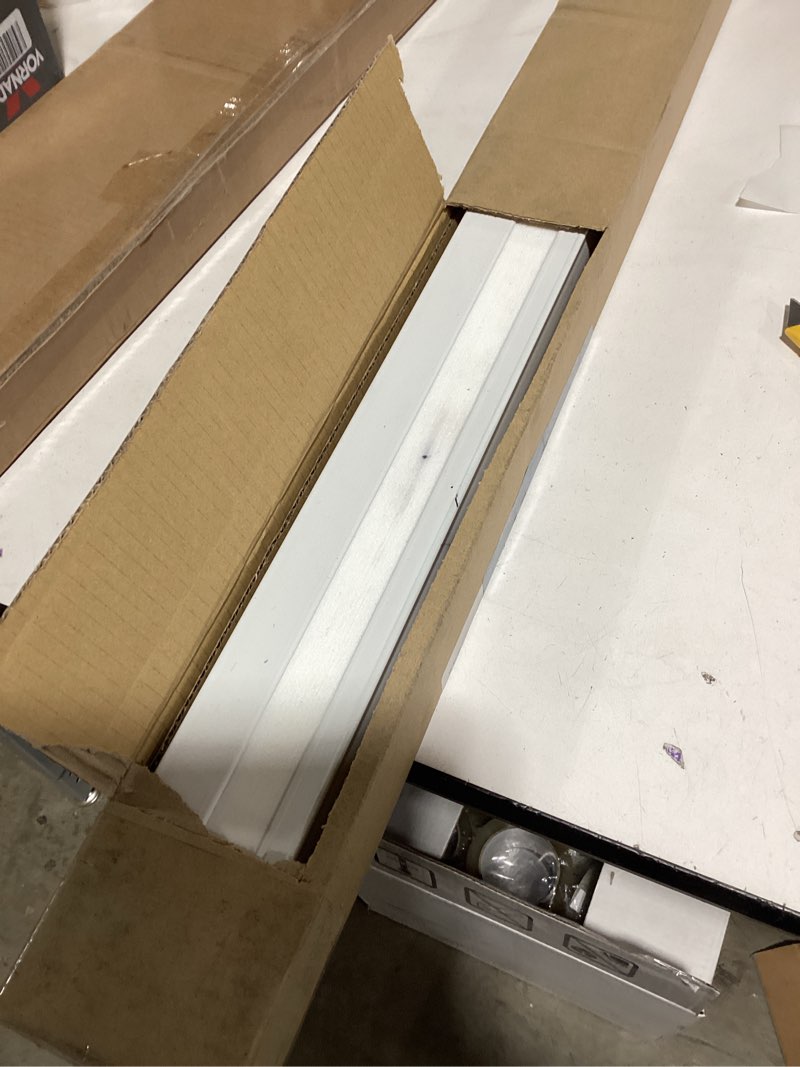 Condition photo showing As Is for BlindsAvenue Cellular Honeycomb Cordless Polyester Shade, 9/16" Single Cell, Light Filtering, White, Size: 30" W x 48" H