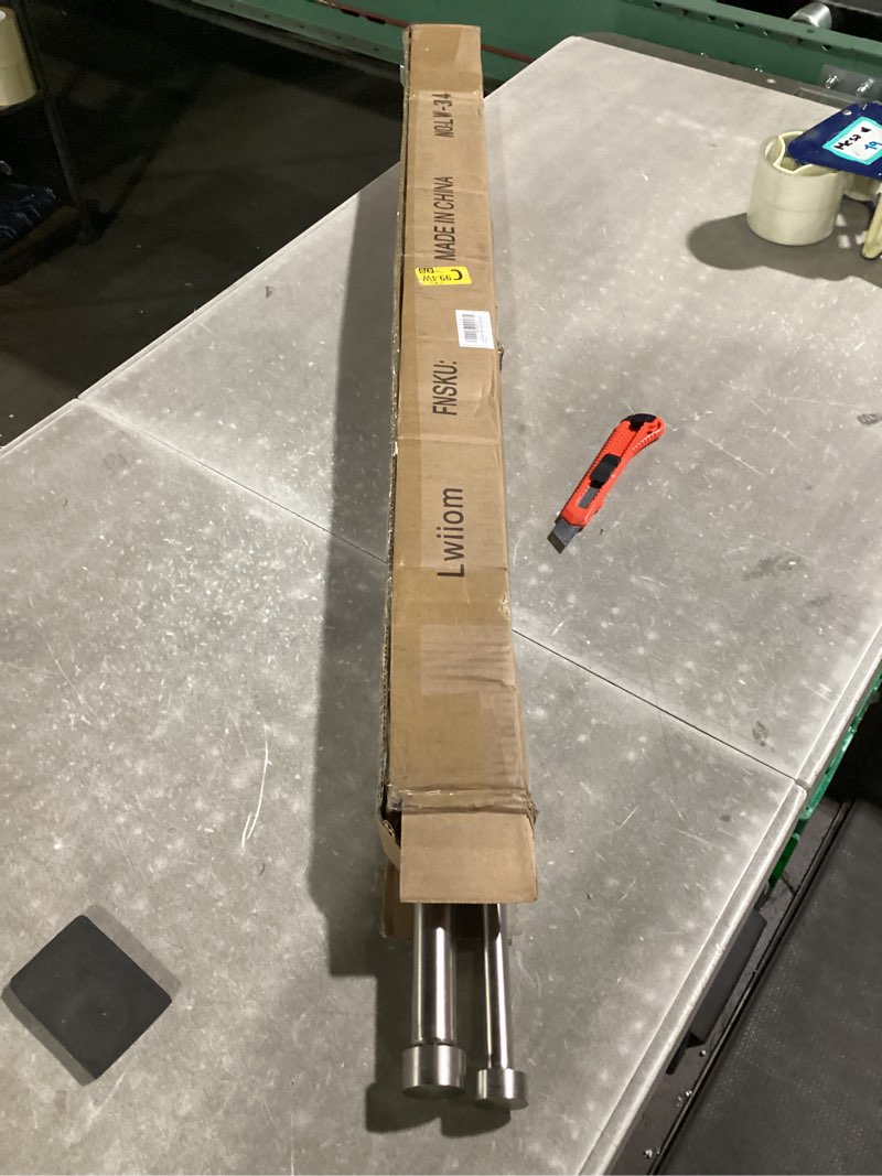 Condition photo showing New/Like New for brushed nickel double curtain rods 36 to 72 inches (3-6 feet),1-inches front and 5/8 inches back adjustable end cap double window drapery rod for drapes and curtains 36-72" brushed nickel