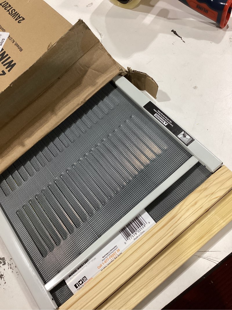 Condition photo showing Good Condition for frost king 2aws1207 wb marvin adjustable window screen, 10in high x fits 21-37in wide (2 pack) 10" high x fits 21-37" wide (2 pack)
