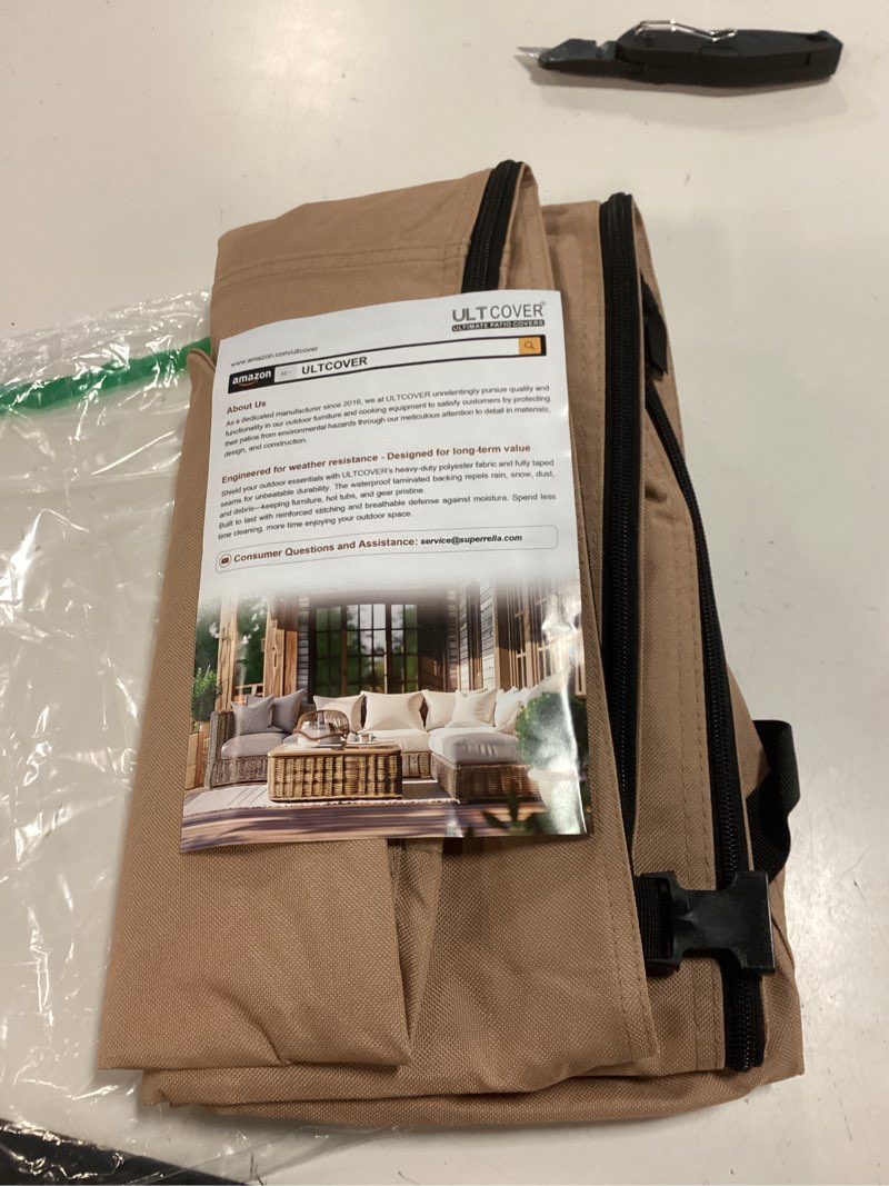 Condition photo showing New/Like New for ultcover patio parasol 600d waterproof outdoor offset banana style umbrella cover - fits cantilever offset umbrella 7.5-11.5 feet fits offset umbrella 7.5 - 11.5 feet dia brown-offset