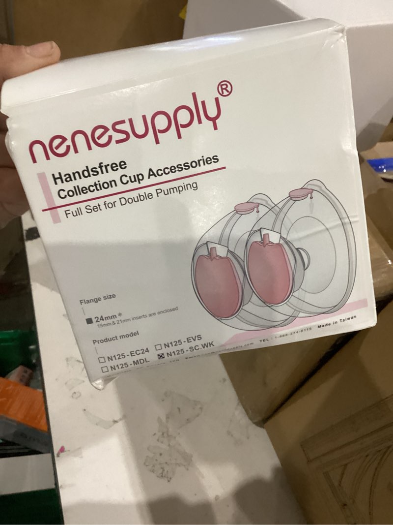 Condition photo showing As Is for Nenesupply Handsfree Wearable Breastmilk Collection Cara Cups Caracups Compatible with Spectra S1 S2 9 Plus Breast Pumps 24mm Silicone Flanges Replacement for Spectra Pump Parts 19 21mm Inserts 24mm Handfree Collection Cup
