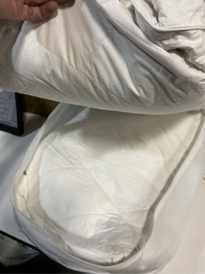 Condition photo showing Good Condition for Three Geese White Goose Feather Down Pillows Queen Size Set of 2-100% Cotton, Medium Firm,Soft Support