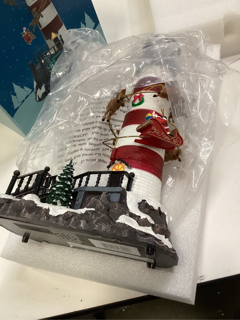 Condition photo showing Good Condition for Carole Towne Lighthouse Lighted Musical Building in the Christmas