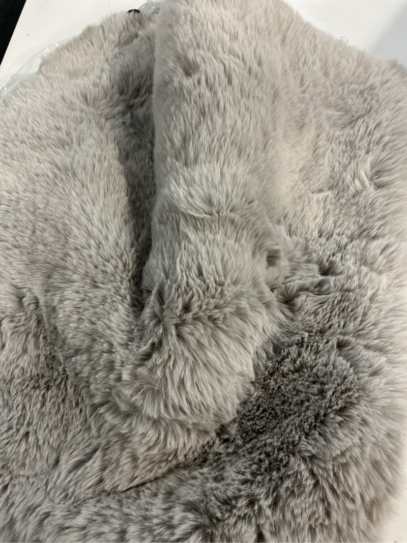Condition photo showing Good Condition for evergracehome luxury soft faux chinchilla fur throw pillow cover 1 piece, decorative plush fluffy cozy mink pillow case 20"x20" for couch, square cushion cases for sofa bed living room, silver taupe 20" x 20" (pack of 1) silver taupe mink