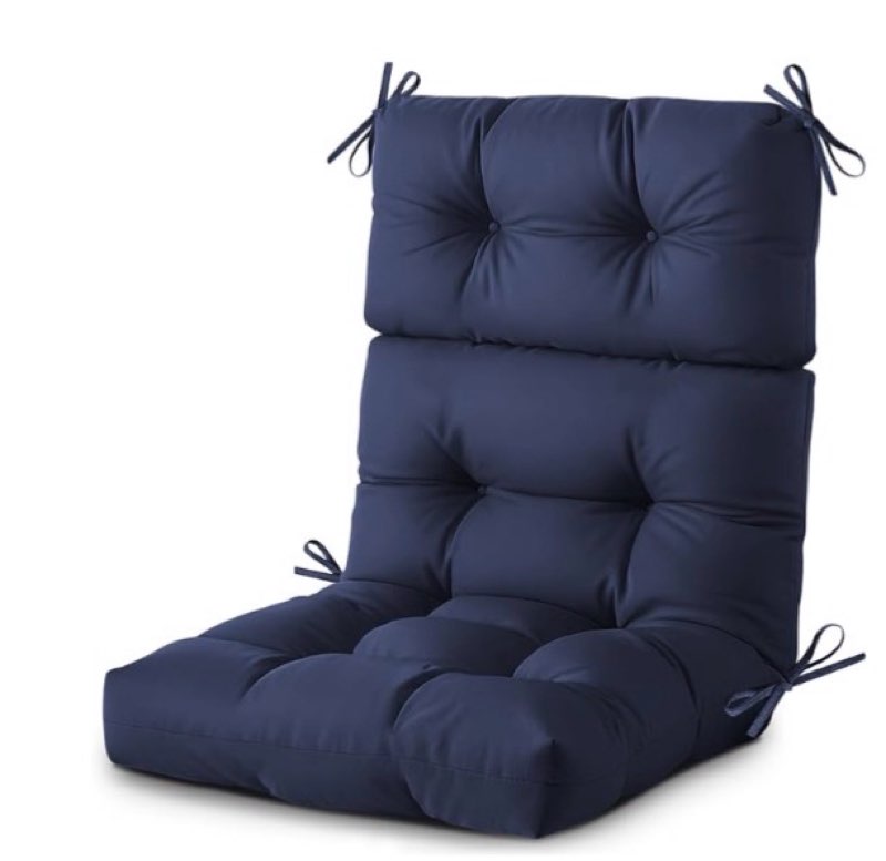 danghoogy outdoor/indoor high back chair cushion, waterproof outdoor rocking chair cushion with ties
