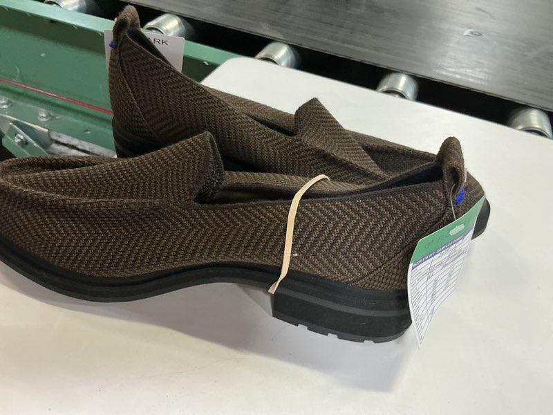 Condition photo showing Good Condition for rothy's women’s the lug loafer brown herringbone knit shoes size (7)