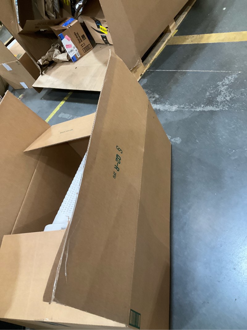 Condition photo showing As Is for Mind Reader Slim Laundry Hamper with Lid, 60L Clothes Baskets, Premium Wicker Design, Plastic, 2-Pack, Ivory Ivory 2-Pack