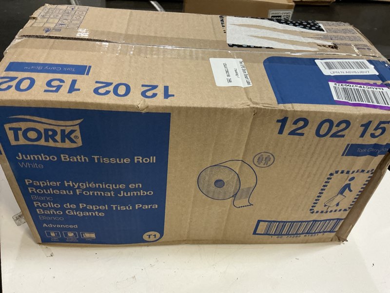 Condition photo showing New/Like New for tork jumbo toilet paper roll white t1, advanced, 2-ply, 6 x 1600 feet, 12021502, 6 count (pack of 1) 6 roll (pack of 1)