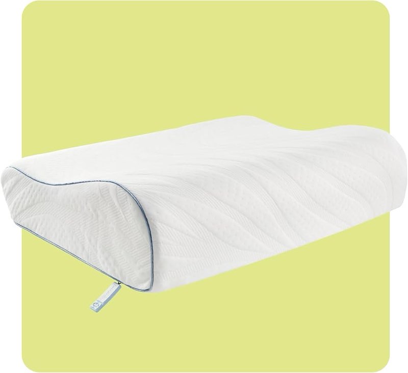 sealy dreamlife standard size contour memory foam pillow with surface guard technology, removable machine-washable cover