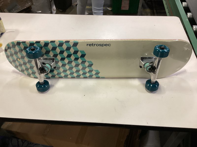 Condition photo showing New/Like New for Retrospec Alameda Skateboard Complete | Canadian Maple Wood Deck w/ 5.5 Inch Aluminum Alloy Trucks for Commuting, Cruising, Carving & Downhill Riding