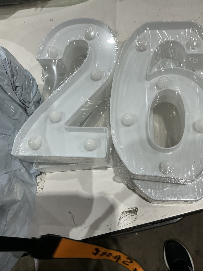 Condition photo showing Good Condition for 2026 graduation decorations, 8 led light-up letters 'grad 2026' party decor, table photo props for preschool high school college grad party supplies(color:white)